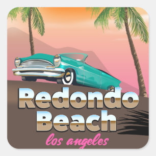 Redondo Beach LA-reisposter Vierkante Sticker