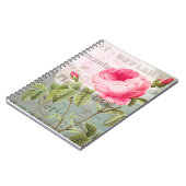 Redoute Antique Rose Français Carnet Shabby (Côté gauche)