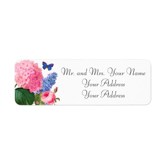 Redoute bloemen Aangepaste Adresetiketten Etiket (Voorkant)