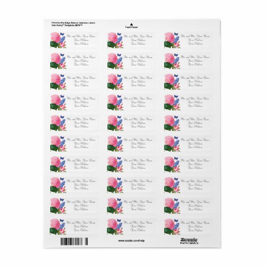 Redoute bloemen Aangepaste Adresetiketten Etiket (Full Sheet)