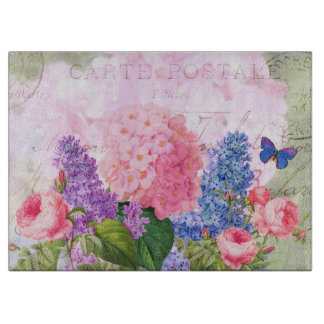 Redoute bloemen Decoratief Glazen snijvlak Snijplank