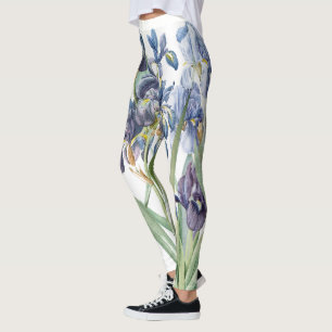 Redoute Blue Iris Floral over afdruk Leggings