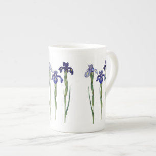Redoute Drie Blauwe Iris Fine Art Bone China Mok