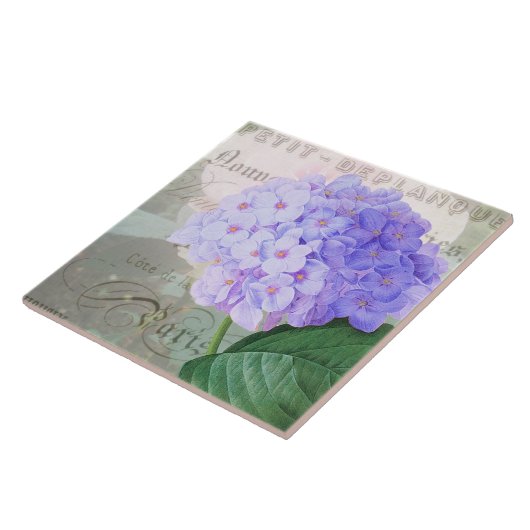 Redoute Hydrangea French Accent Ceramic Tile Tegeltje (Zijkant)