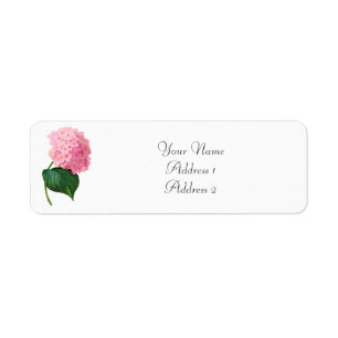 Redoute Pink Hydrangea Avery Adresetiketten Etiket