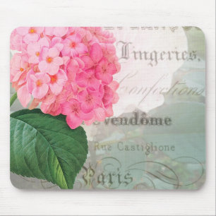 Redoute Pink Hydrangea Briefkaart Mousepad Muismat