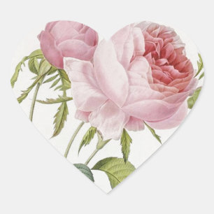 Redoute Roos Heart Shape Stickers