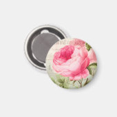 Redoute Rose Rose Cercle Magnet (Recto/Verso)