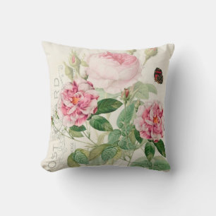 Redoute Roze Rozen Bloemen Accent Sierkussen