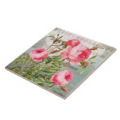 Redoute Rozen Franse keramische tegel Tegeltje (Zijkant)