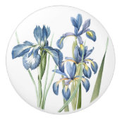 Redoutes Iris Flowers Floral Botanical Keramische Knop (Voorkant)