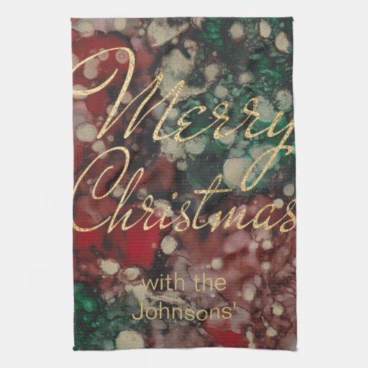 Reds Greens Golds Personalize Kitchen Theedoek (Verticaal)