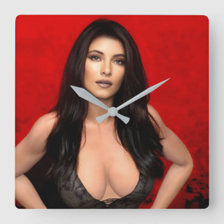 RedSide wall clock Vierkante Klok