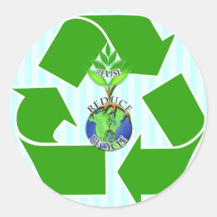 ReDuce gebruiken Recyclen Ronde Sticker