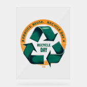 Reduce Reuse Recycle Eco Tee Acryl Bord (Voorkant)