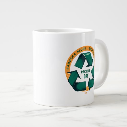 Reduce Reuse Recycle Eco Tee Extra Grote Beker (Voorkant rechts)