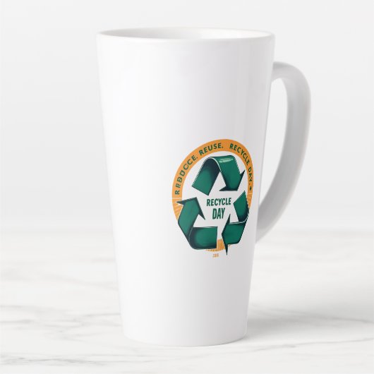 Reduce Reuse Recycle Eco Tee Latte Mok (Rechterhoek)