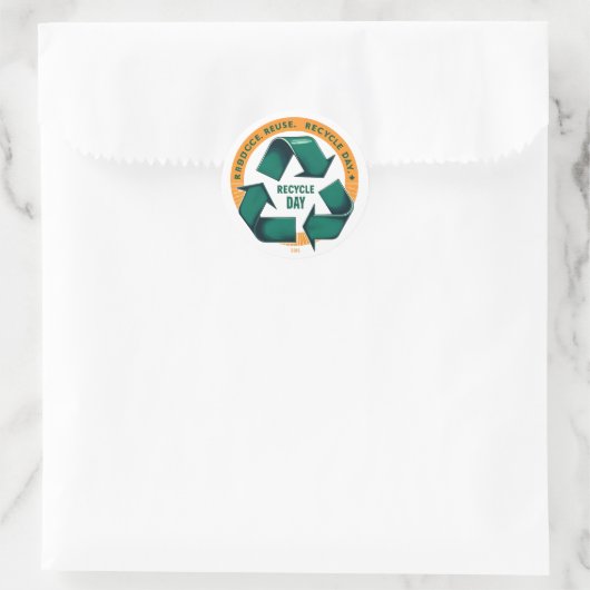 Reduce Reuse Recycle Eco Tee Ronde Sticker (Tas)