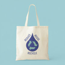 Reduce Reuse Recycle Water Drop Canvas is al een E