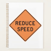 Reduce Speed Orange Diamond Road Sign (Devant)