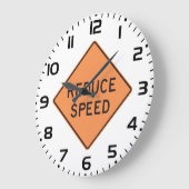 Reduce Speed Orange Diamond Road Sign Grote Klok (Hoek)