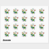Reduceer, hergebruik, Recyclen t-shirts en geschen Ronde Sticker (Vel)