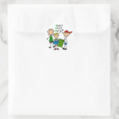 Reduceer, hergebruik, Recyclen t-shirts en geschen Ronde Sticker (Tas)