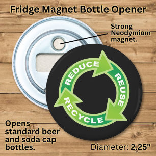 Reduceer Hergebruik Recycling Flesopener Button Flesopener