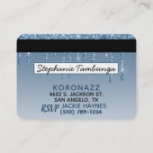 Réduction Blue|Green Drip Parties scintillant VIP Carte de c (Dos)
