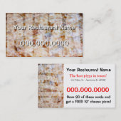 Réduction Bon de pizza et carte de visite (Devant / Derrière)