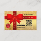 Réduction Carte cadeau de Noël Gold Red Ribbon (Devant)