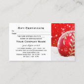 Réduction Carte cadeau de Noël Red Bauble Sparkling Neige (Dos)