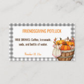 Réduction Carte de boisson gratuite pour Friendsgiving Potlu (Dos)