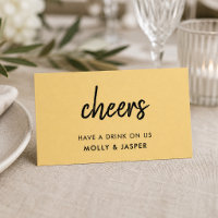 Carte de bon de boisson jaune moutarde | Cheers mo