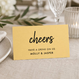 Réduction Carte de bon de boisson jaune moutarde   Cheers mo