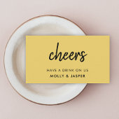 Réduction Carte de bon de boisson jaune moutarde | Cheers mo