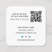 Réduction Carte de fidélité professionnelle avec QR Code noi (Dos)