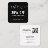 Réduction Carte de fidélité professionnelle avec QR Code noi (Devant / Derrière)