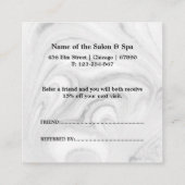Réduction Carte de parrainage de salon & spa professionnelle (Dos)