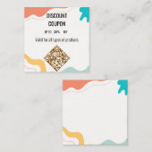 Réduction Carte de rabais Abstraite couleur moderne (Devant / Derrière)