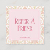 Réduction Carte de recommandation florale Art Nouveau rose (Devant)