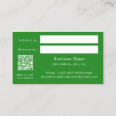 Réduction Carte de référence du logo commercial du code qr v (Dos)
