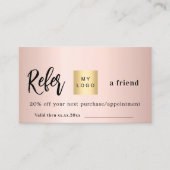 Réduction Carte de référence du logo commercial or rose qr c (Devant)