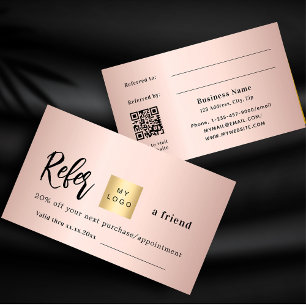 Réduction Carte de référence du logo commercial or rose qr c