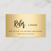 Réduction Carte de référence professionnelle de code qr or (Devant)