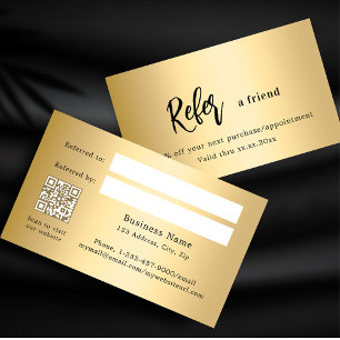 Réduction Carte de référence professionnelle de code qr or