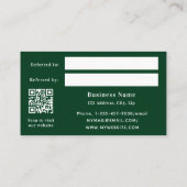 Réduction Carte de référence professionnelle Emerald green q (Dos)