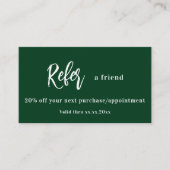 Réduction Carte de référence professionnelle Emerald green q (Devant)