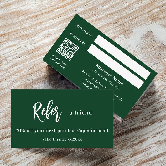 Réduction Carte de référence professionnelle Emerald green q