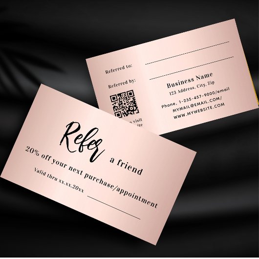 Réduction Carte de référence professionnelle rose or blush q